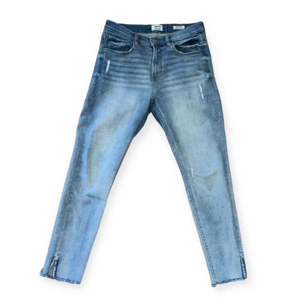 kensie High Rise Raw Hem Vintage Luxe Skinny Jeans Size 8 (Great Condition)